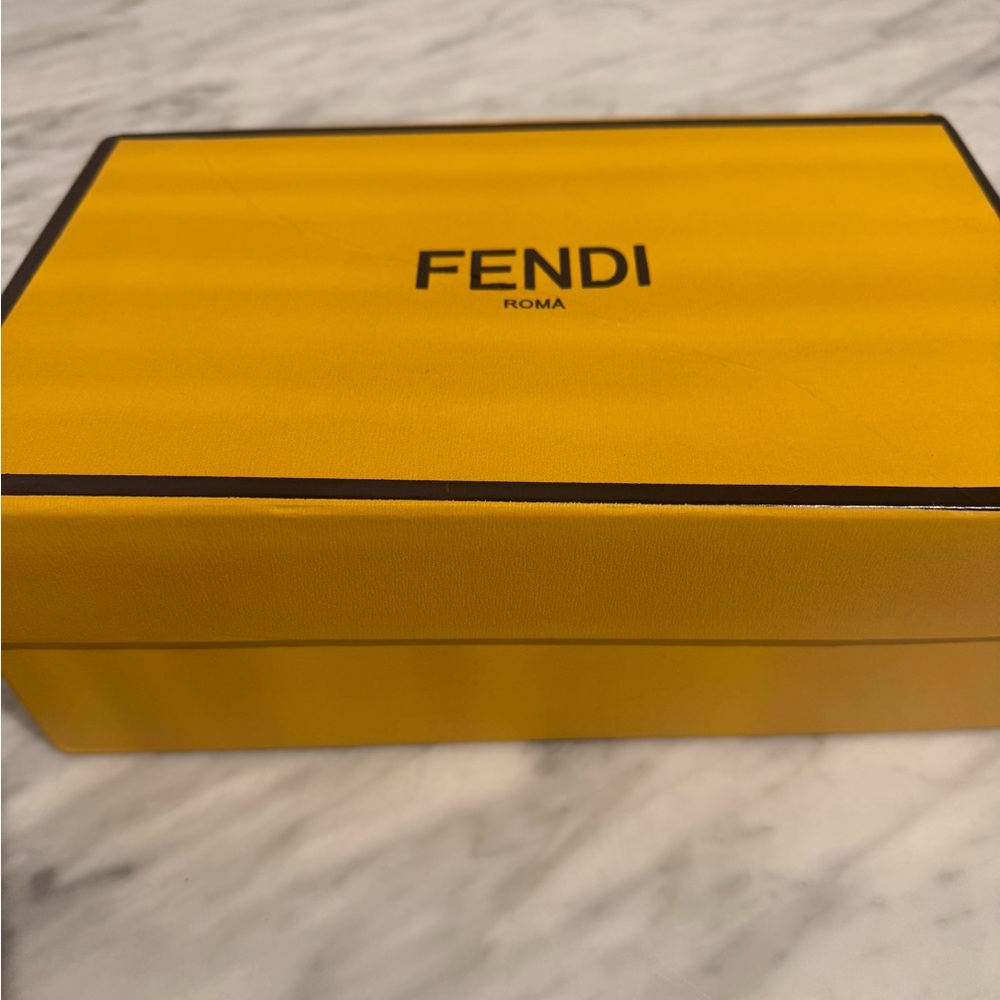 Fendi brown mesh flats